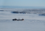 Freighter trapped in the grip of frozen Husdon Bay